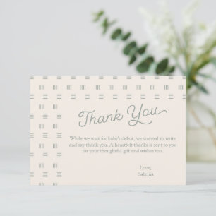 Minimalist Sage Green Boho Thank You Card