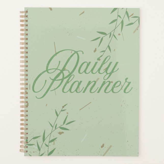 Minimalist Sage Green & Botanical Line Art  Planner (Front)