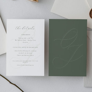 Minimalist Sage Green Ceremony Reception  Wedding  Enclosure Card
