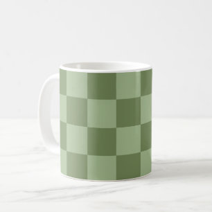 Minimalist Sage Green Checkerboard Pattern Coffee Mug