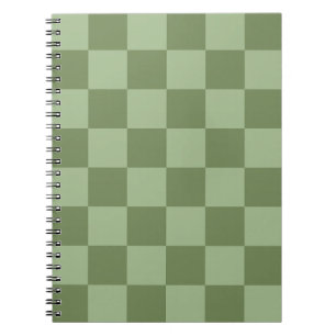 Minimalist Sage Green Checkerboard Pattern Notebook
