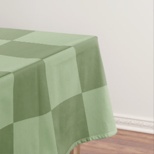 Minimalist Sage Green Chequerboard Pattern Tablecloth