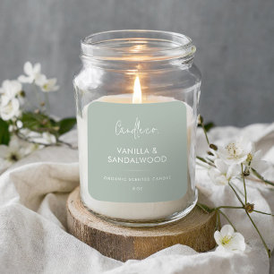 Minimalist Sage Green Custom Candle Label