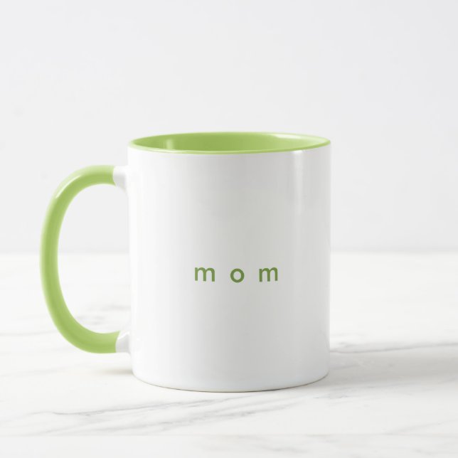 Minimalist Sage Green Custom Text Mum White Mug (Left)