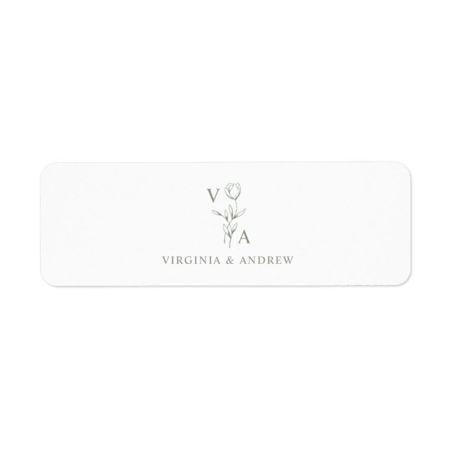 Minimalist Sage Green Elegant Modern Return Addres (Front)