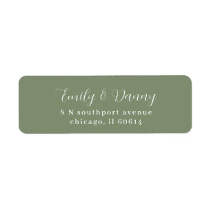 Minimalist Sage Green Elegant Wedding Address