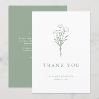 Minimalist Sage Green Floral Bouquet Wedding