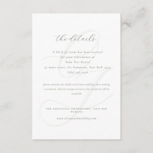 Minimalist Sage Green Initials Wedding  Enclosure Card