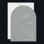 Minimalist Sage Green Modern Script arch Wedding Invitation<br><div class="desc">Boho Sage green Minimalist Simple Wedding arch Invitation" – a delightful blend of bohemian charm and contemporary elegance. This invitation exudes understated sophistication with its minimalist design and Sage Green hue. Capture the essence of your special day with this effortlessly chic invitation. The subtle boho accents add a touch of...</div>