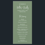 Minimalist Sage Green Modern Wedding Programme<br><div class="desc">Modern sage green wedding program featuring a simple design with your names in an elegant script typography and your event details in a minimalist sans serif font.  This chic wedding program works well with any style of wedding.</div>