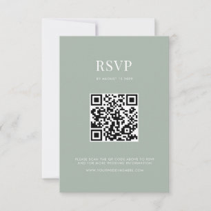 Minimalist Sage Green Modern Wedding RSVP Card