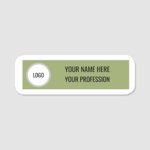 Minimalist Sage Green Name Badge Classic Name Tag
