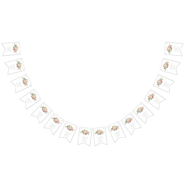 Minimalist Sage Green Names Wedding  Bunting (All)