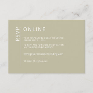 Minimalist Sage Green Online RSVP Card