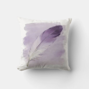 Minimalist Sage Green Paint Stroke Feather Cushion