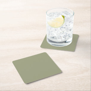 Minimalist Sage Green Paper Coaster Design