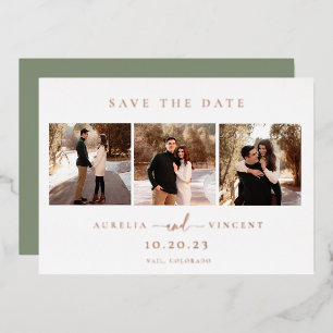 Minimalist Sage Green Photo Save The Date