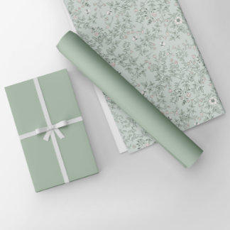 Minimalist Sage Green Plain Solid Colour Wrapping Paper