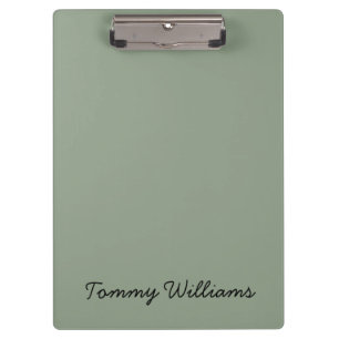 Minimalist Sage Green Professional Simple Clipboard