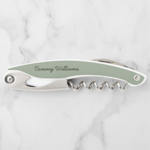 Minimalist Sage Green Professional Simple Corkscrew