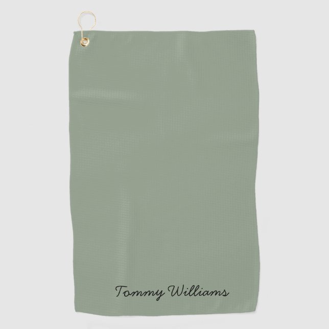 Minimalist Sage Green Professional Simple Golf Towel (Front)