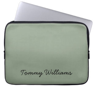Minimalist Sage Green Professional Simple Laptop Sleeve