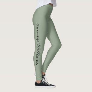 Minimalist Sage Green Professional Simple Leggings