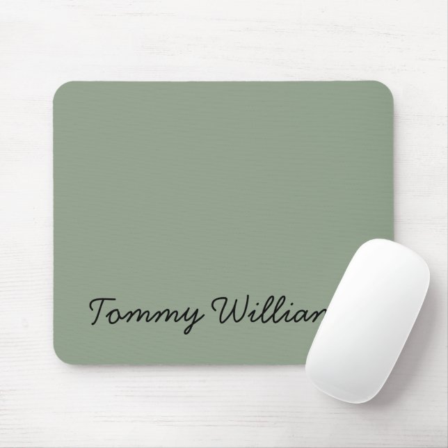 Minimalist Sage Green Professional Simple Mouse Mat (With Mouse)