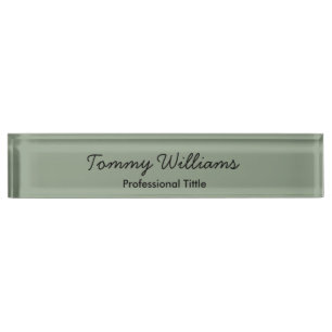 Minimalist Sage Green Professional Simple Nameplate