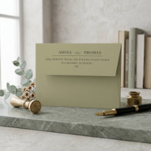 Minimalist Sage Green Return Address Elegant Moder