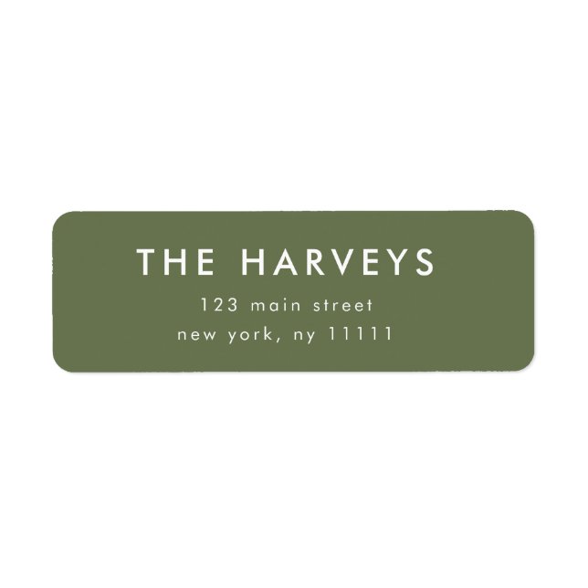 Minimalist Sage Green Return Address Label (Front)