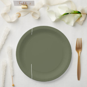 Minimalist Sage Green Round Paper Plate