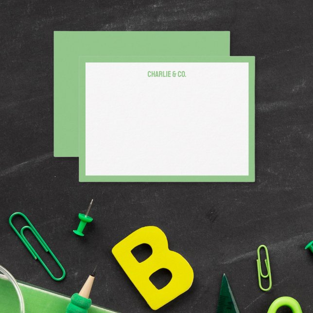 Minimalist Sage Green, Single Border, Personalise Card (Creator Uploaded)