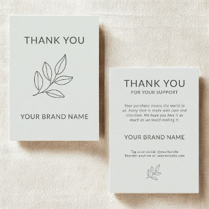 Minimalist Sage Green Small Business Thank You Card