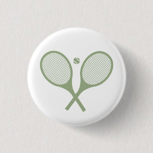 Minimalist Sage Green Tennis Racquets Ball     3 Cm Round Badge