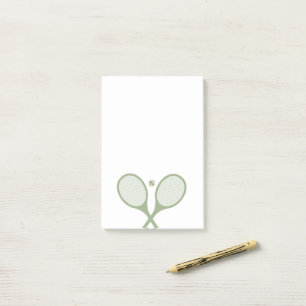Minimalist Sage Green Tennis Racquets Ball   Post-it Notes