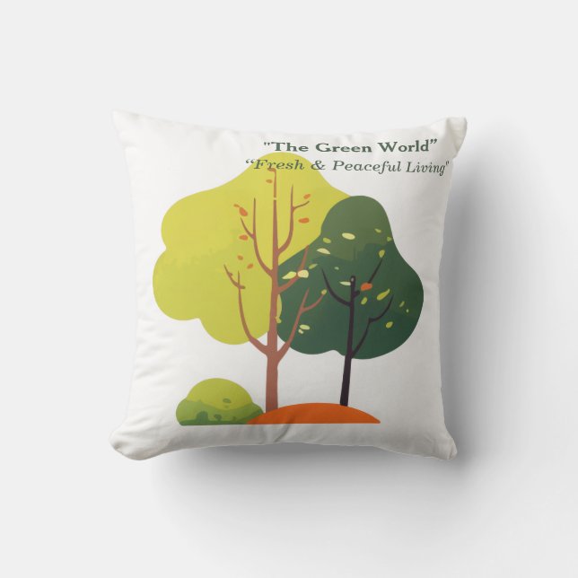 Minimalist Sage Green Tree Pillow Cover  (Front)