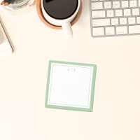 Minimalist Sage Green Two Border Monogram