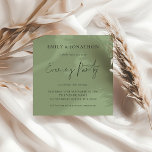 Minimalist Sage Green Wedding Evening Party Invite<br><div class="desc">Minimalist Sage Green Wedding Evening Party Invite. An elegant set handwriting style for Evening Party and the rest of the text you can easily personalise. The text and background colours can be changed to any or four choice via the customise further option.</div>