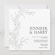 Minimalist Sage Green Wedding Invitation