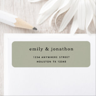 Minimalist Sage Green Wedding Return Address