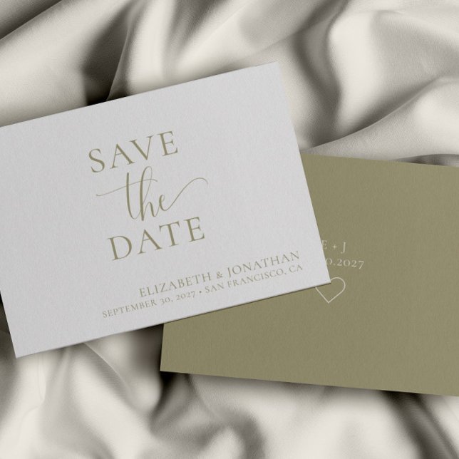 Minimalist Sage Green Wedding Save The Date Card (Creator Uploaded)