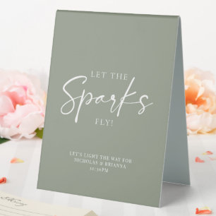 Minimalist Sage Green Wedding Sparkler Send Off