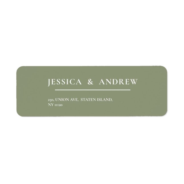 Minimalist Sage Green & White Simple Wedding  (Front)