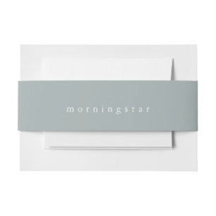 Minimalist Sage Grey Green Invitation Belly Band