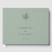 Minimalist Sage Palm Tree Line Art Custom Wedding