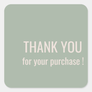 Minimalist Sage Thank You Square Sticker