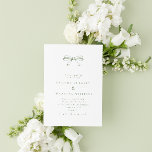 Minimalist Sage Vintage Bow Wedding Invitation<br><div class="desc">Minimalist Sage Vintage Bow Wedding Invitation</div>