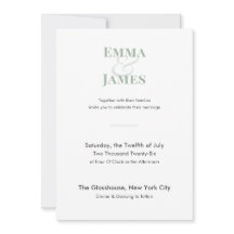 Minimalist Sage Wedding Invitation | QR Code