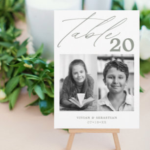 Minimalist Sage Wedding Table Number Two Pictures